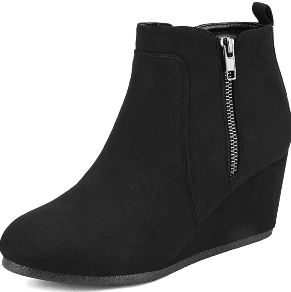 Dream Pairs Wedge Heel Ankle Suede Booties Size 7.5